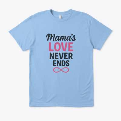 T-shirt Unisexe “L’Amour d’une Maman est Éternel” – Cadeau Fête des Mères, Famille, Motif Infini, Haut Mignon pour Maman