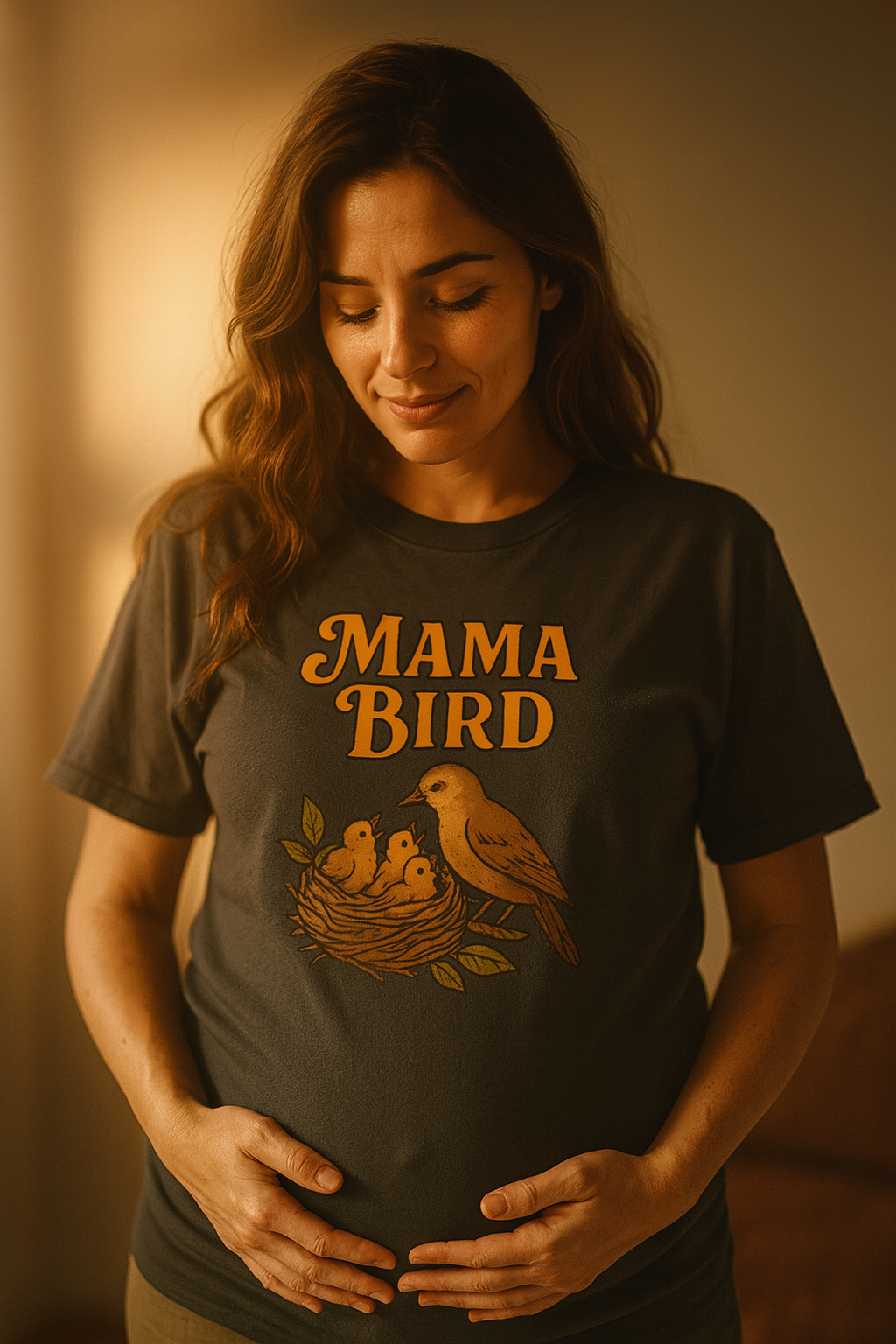 T-shirt Unisexe “Mama Bird” – Cadeau pour Mamans, Fête des Mères, Style Nature et Confort