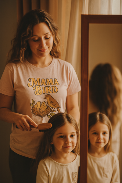 T-shirt Unisexe “Mama Bird” – Cadeau pour Mamans, Fête des Mères, Style Nature et Confort