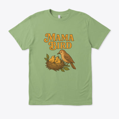 T-shirt Unisexe “Mama Bird” – Cadeau pour Mamans, Fête des Mères, Style Nature et Confort