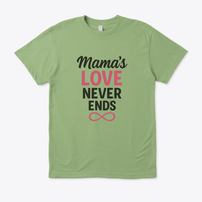 T-shirt Unisexe “L’Amour d’une Maman est Éternel” – Cadeau Fête des Mères, Famille, Motif Infini, Haut Mignon pour Maman