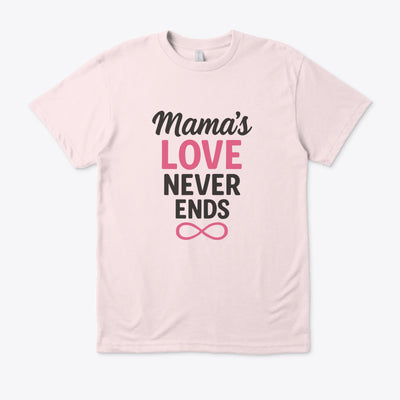 T-shirt Unisexe “L’Amour d’une Maman est Éternel” – Cadeau Fête des Mères, Famille, Motif Infini, Haut Mignon pour Maman