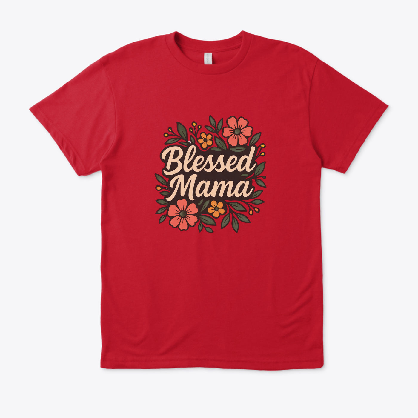 T-shirt “ Blessed Mama” Fleuri – Cadeau Idéal Fête des Mères, Nouvelles Mamans, Confort Décontracté au Quotidien